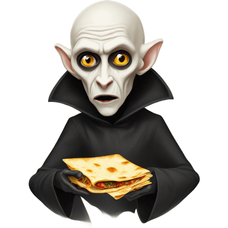 Nosferatu eating Crunchwrap  emoji