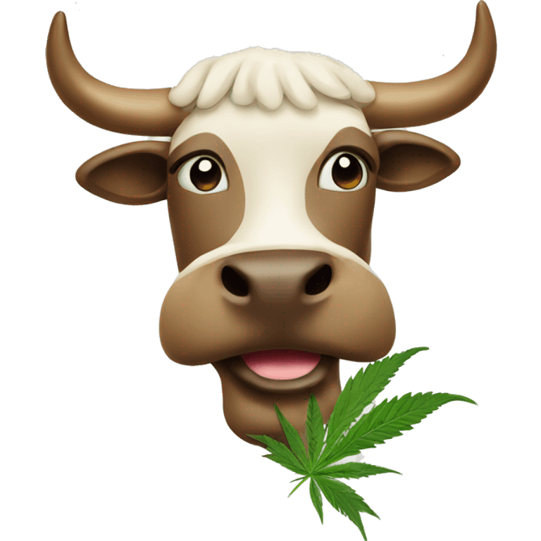 cartoon bull cannabis  emoji