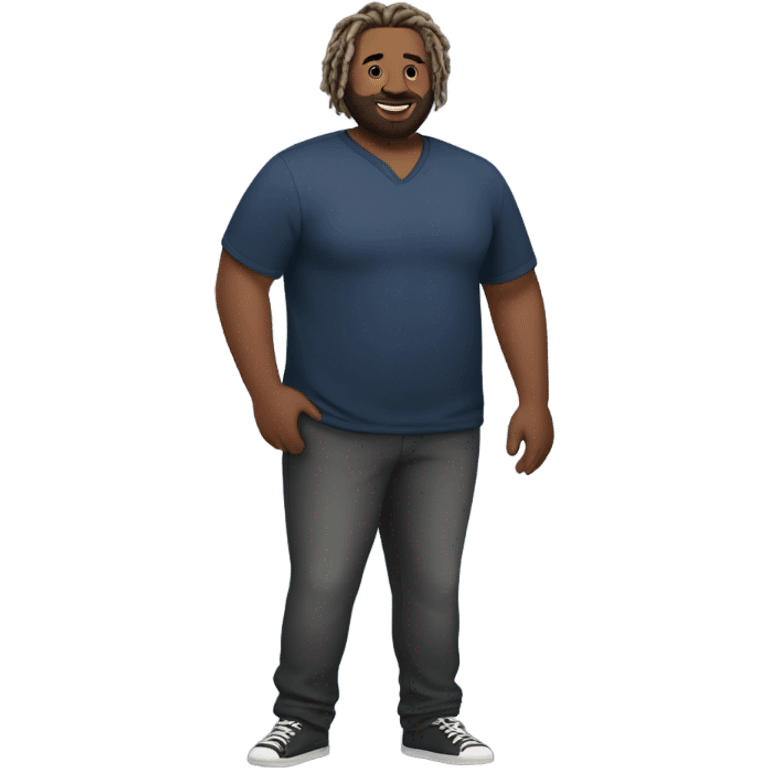 plus size man with short locs full body emoji