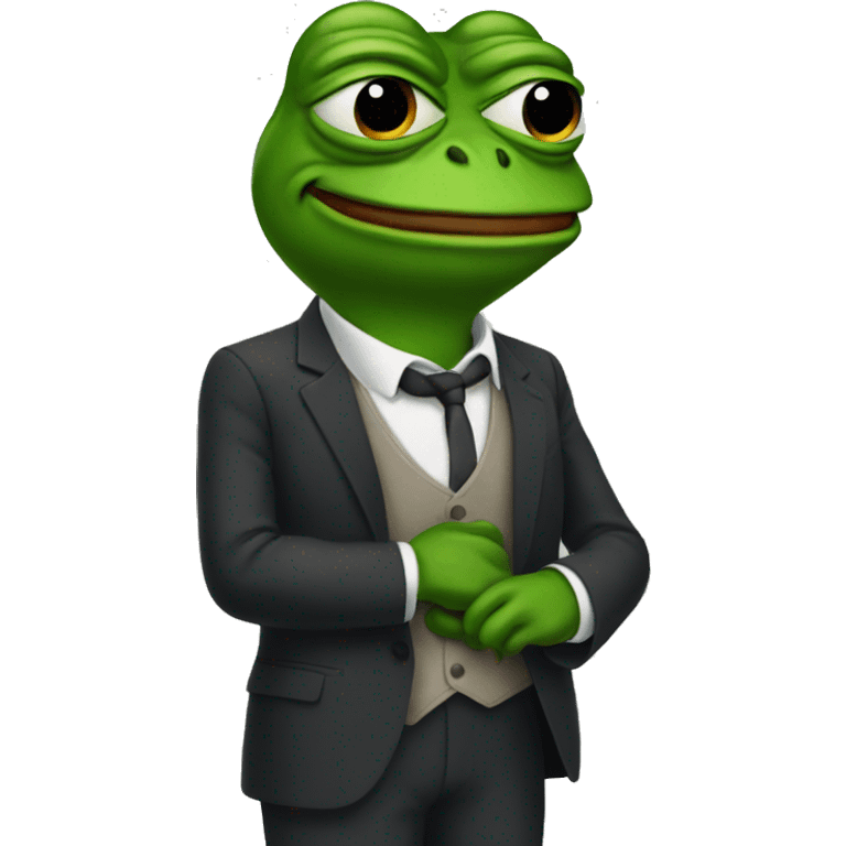 Pepe wearing a suit emoji