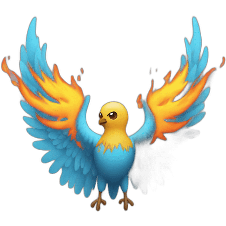 twitter logo flame wings emoji