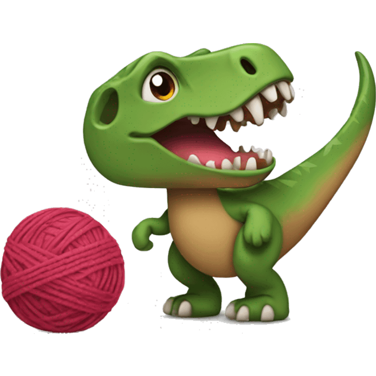 Trex + yarn ball emoji