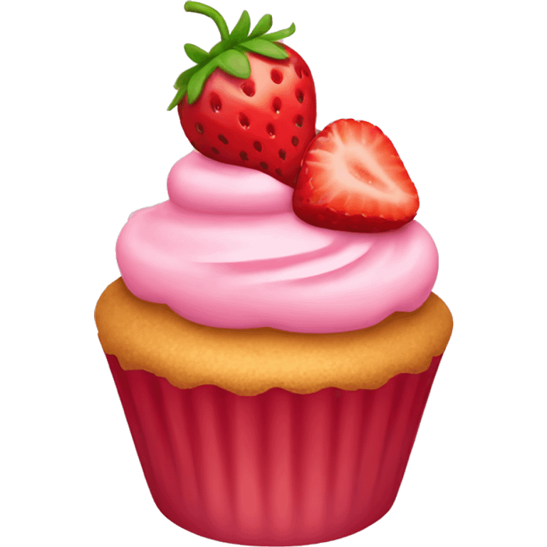 Strawberry cupcake emoji