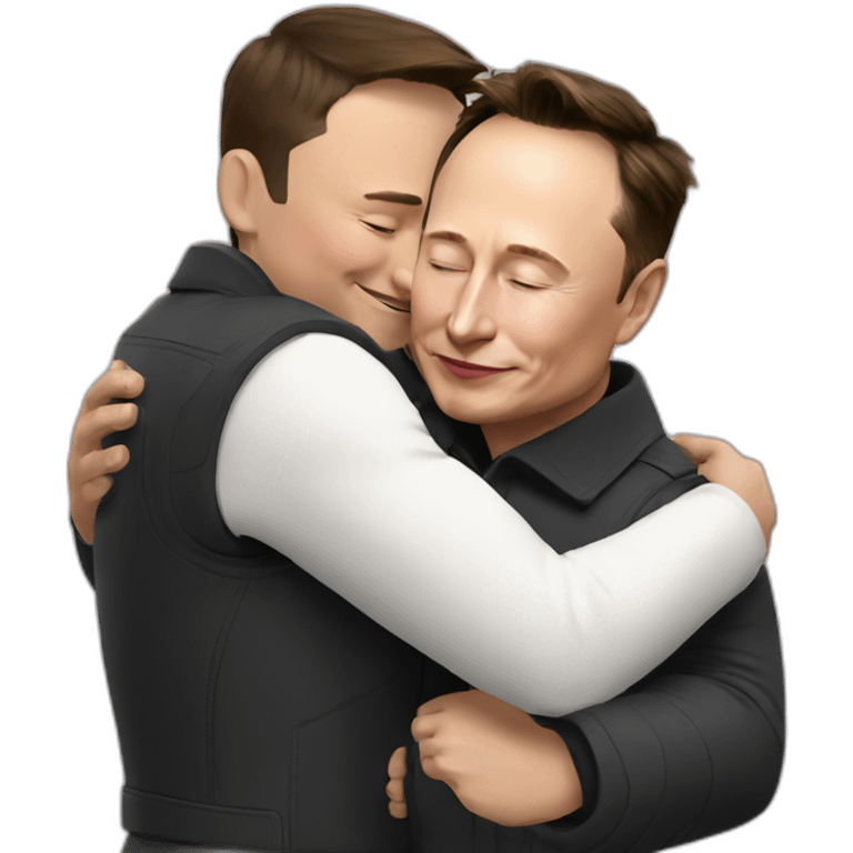 Elon Musk hugs Putin emoji