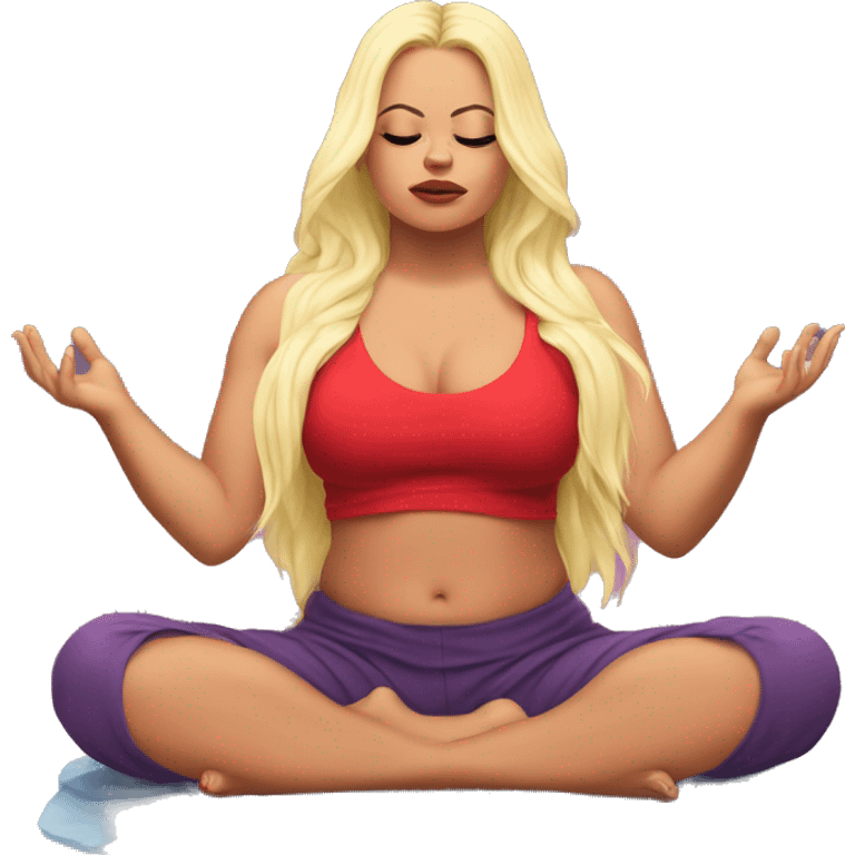 Trisha Paytas meditating red emoji