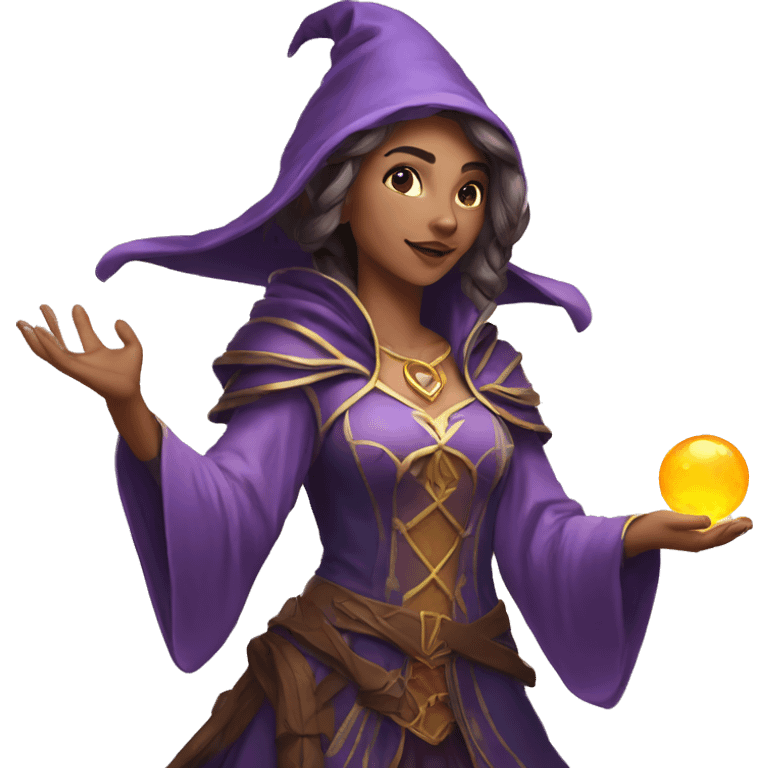 D&D female noble wizard elf casting a spell  emoji