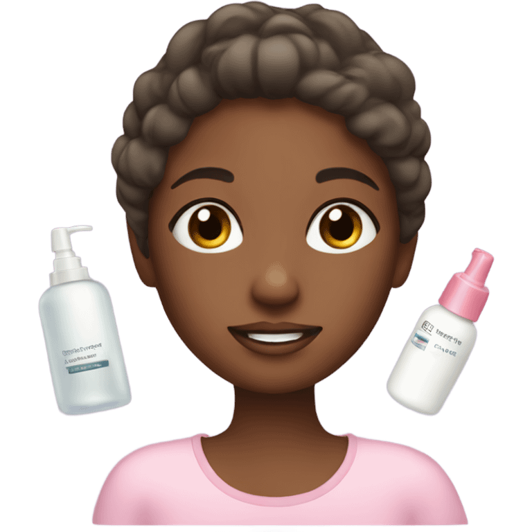 A girl doing her skincare routine emoji