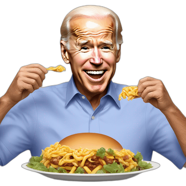 Joe Biden eats huge emoji