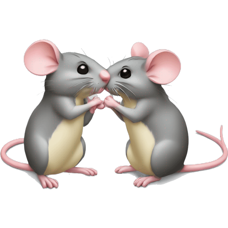 A mouse and a rat kiss emoji