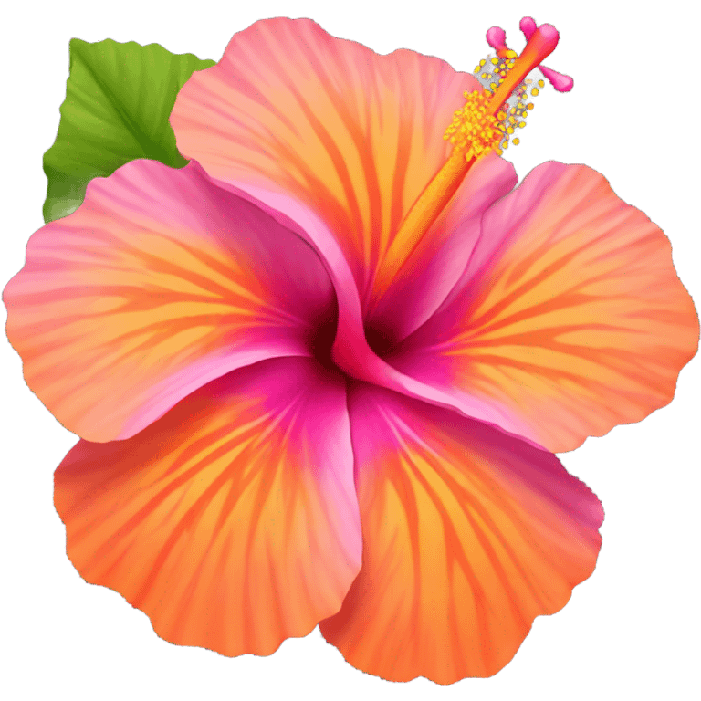 orange pink colored hibiscus  emoji