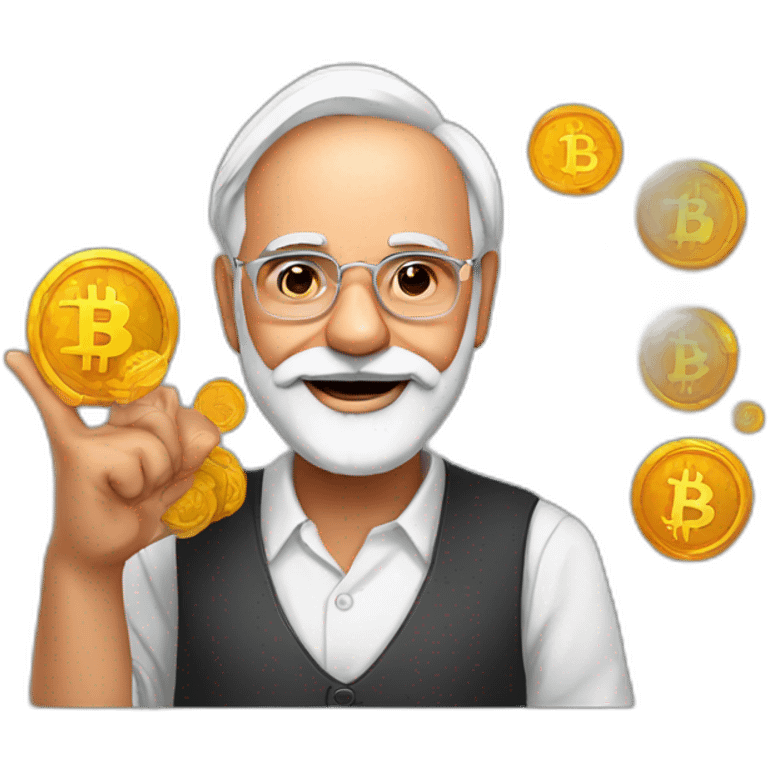 Modi with bitcoin emoji