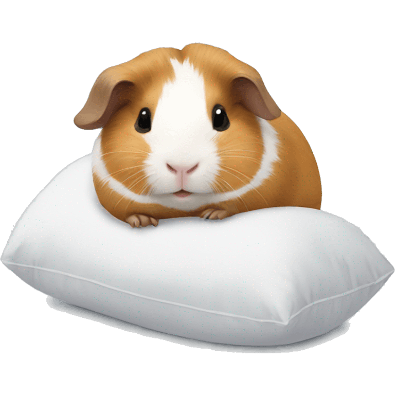 Guineapig cuddling a soft pillow emoji