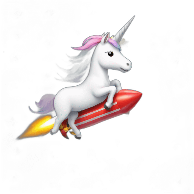 unicorn riding a rocket emoji