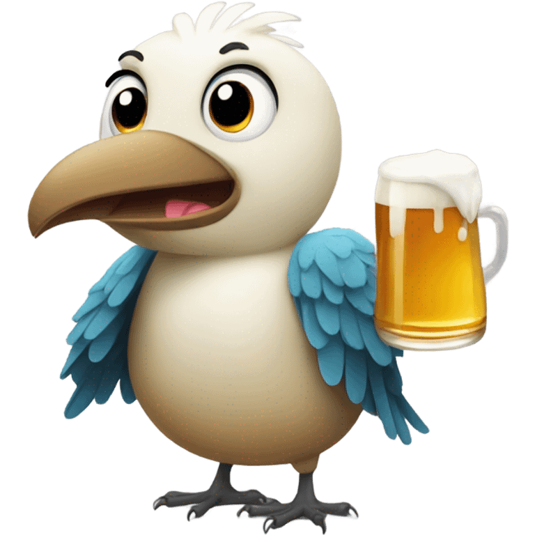 bird drink a beer emoji