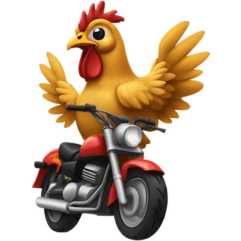 Gallina en moto emoji