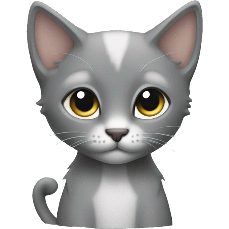 a rebellious little grey kitten emoji