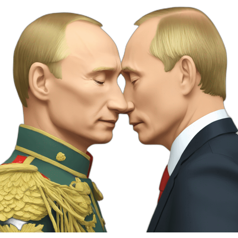 Putin kissing Putin emoji