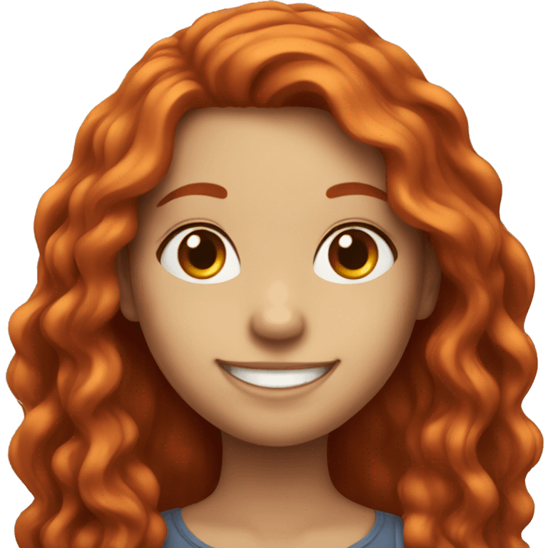 smiling girl with long red hair emoji