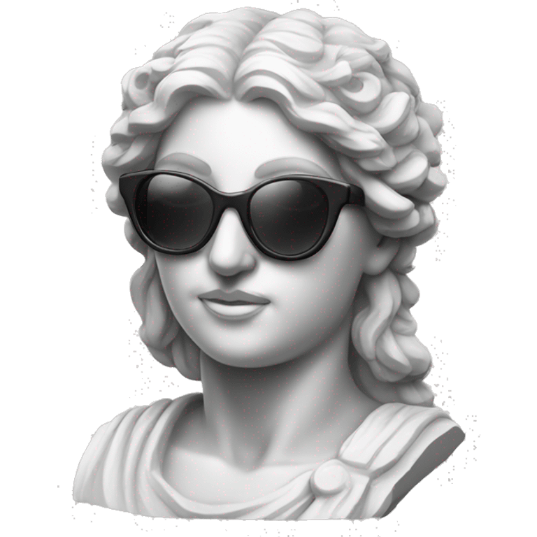 greek goddess sculpture wearing sunglasses emoji