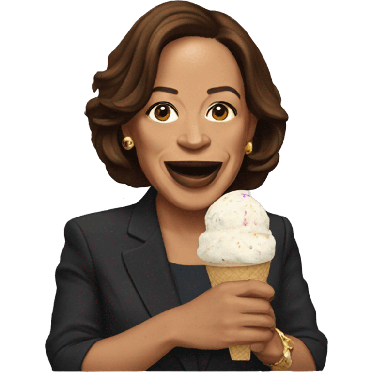 kamala harris eating ice cream emoji