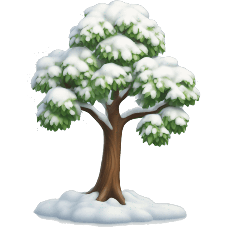 Tree with snow emoji