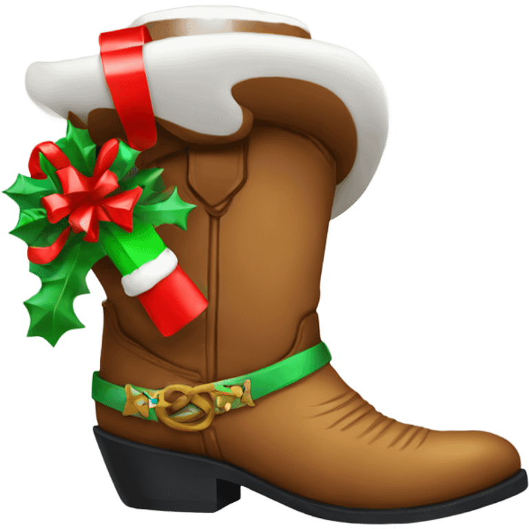 Christmas cowboy boot full of presents emoji