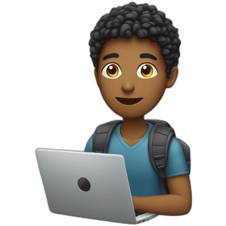 student with the laptop self-study emoji