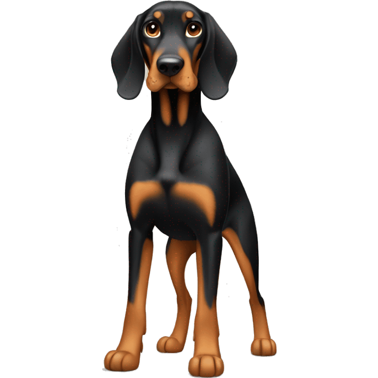 Black And Tan Coonhound Dog Breed Full Body emoji