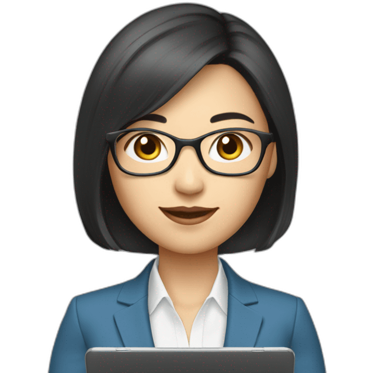 Female wealth management consultant, Asian, wearing head microphone, holding an ipad, Half-length portrait emoji