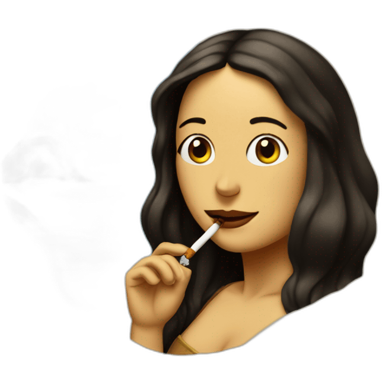 monalisa smoking in the beach emoji