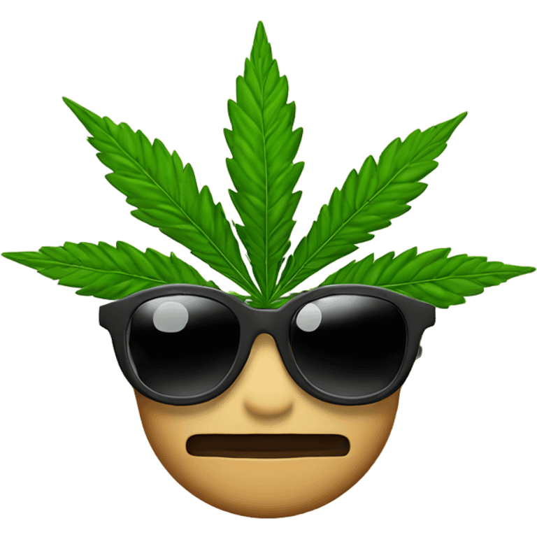 Marijuana plant with glasses  emoji