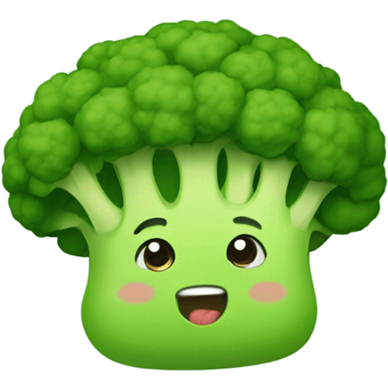 A cute bol of broccoli macaro emoji