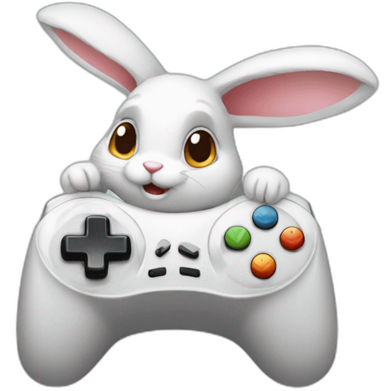 rabbit-playing-on-gamepad emoji