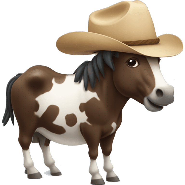 animal vaca usando um chapeu de cowboy emoji