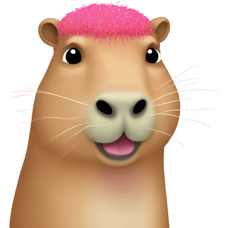 cream capybara with pink, red and green sprinkles  emoji