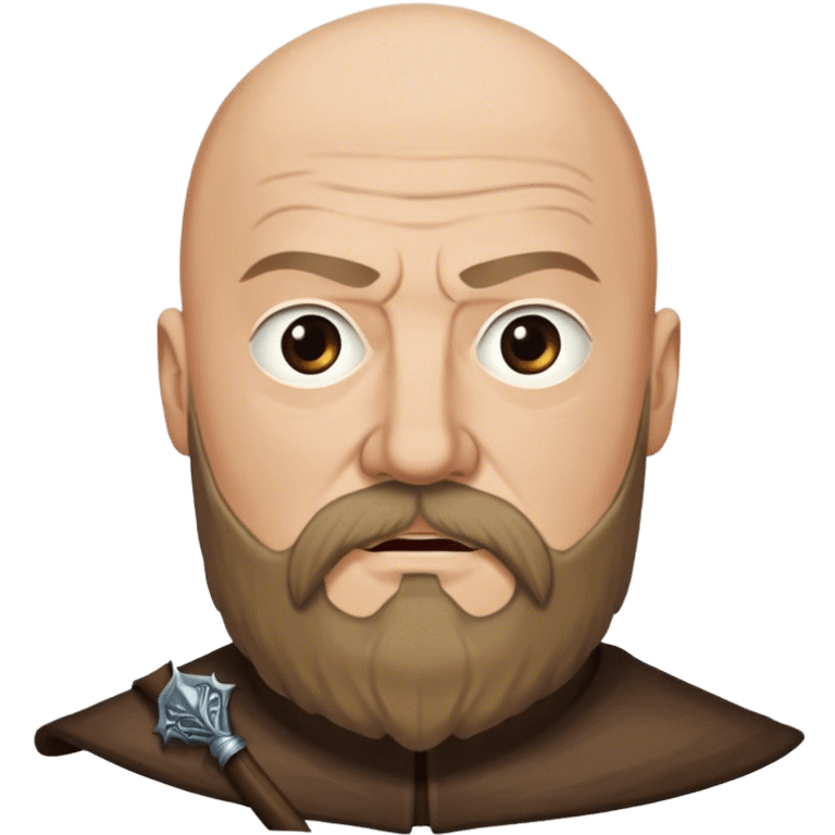 Rickard Karstark from game of thrones, bushy beard, bald head emoji