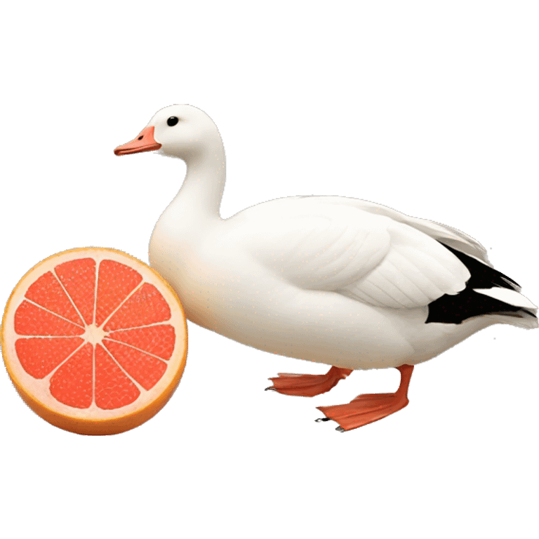 Goose and a grapefruit  emoji