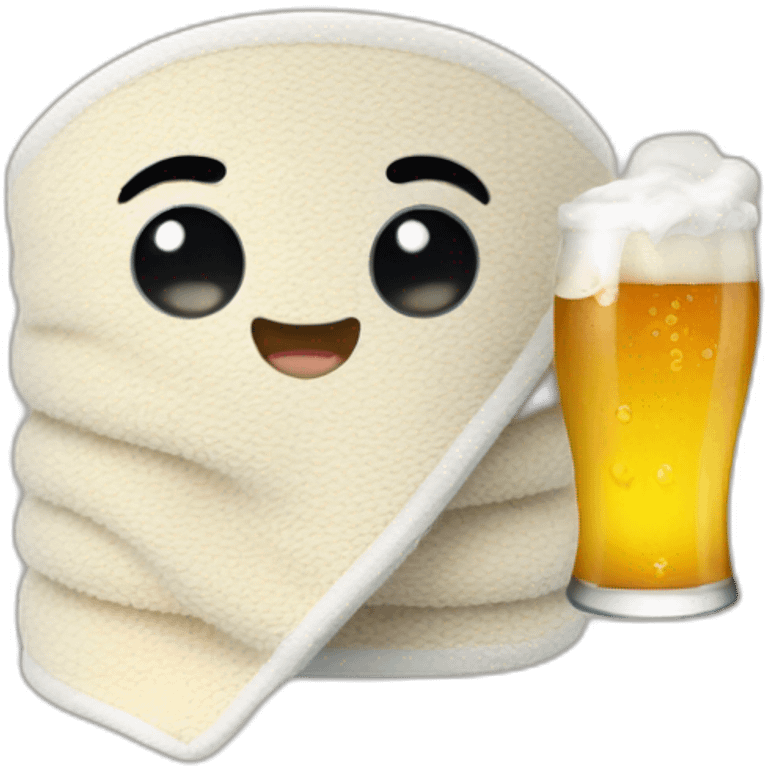 a animated towel drink beer emoji