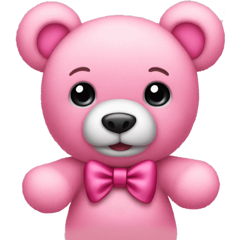 Pink teddy bear with a bow emoji