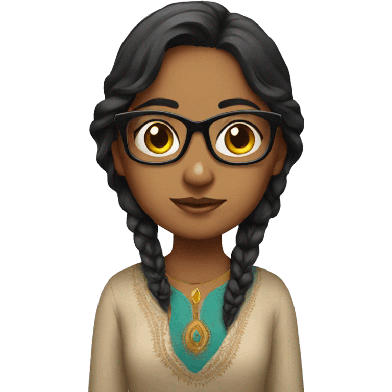 Indian girl with glasses emoji