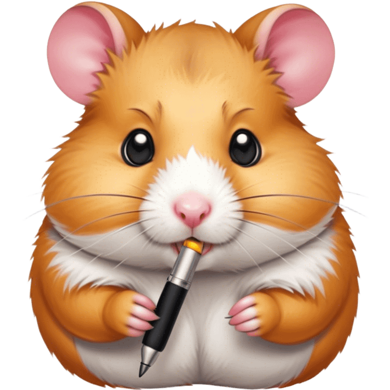 Hamster holding a smoking pen emoji