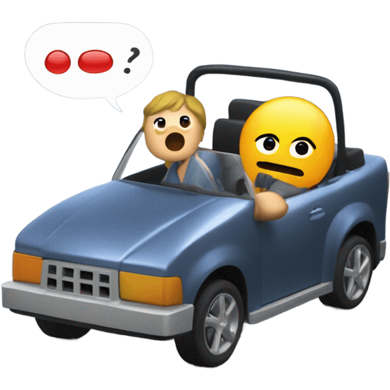 Roblox Noob in a car asking typing how do I type emoji