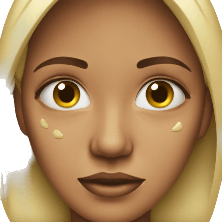 Woman with tear drops on face emoji