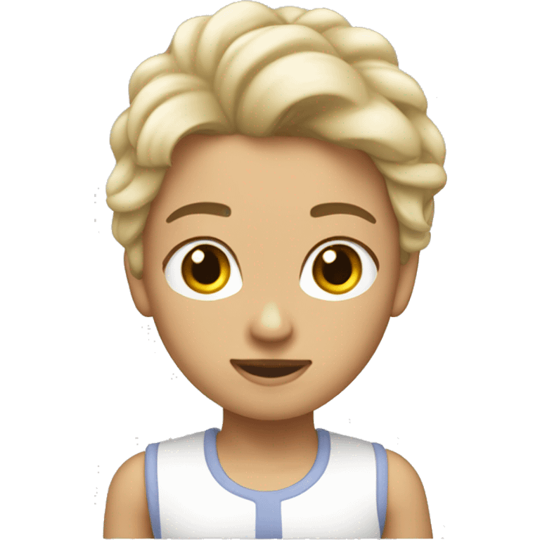 Crea un 👩 blanca, con pelo a los hombros emoji