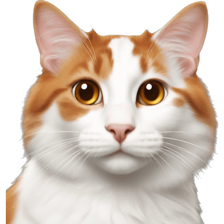 orange and brown medium haired turkish van cat emoji