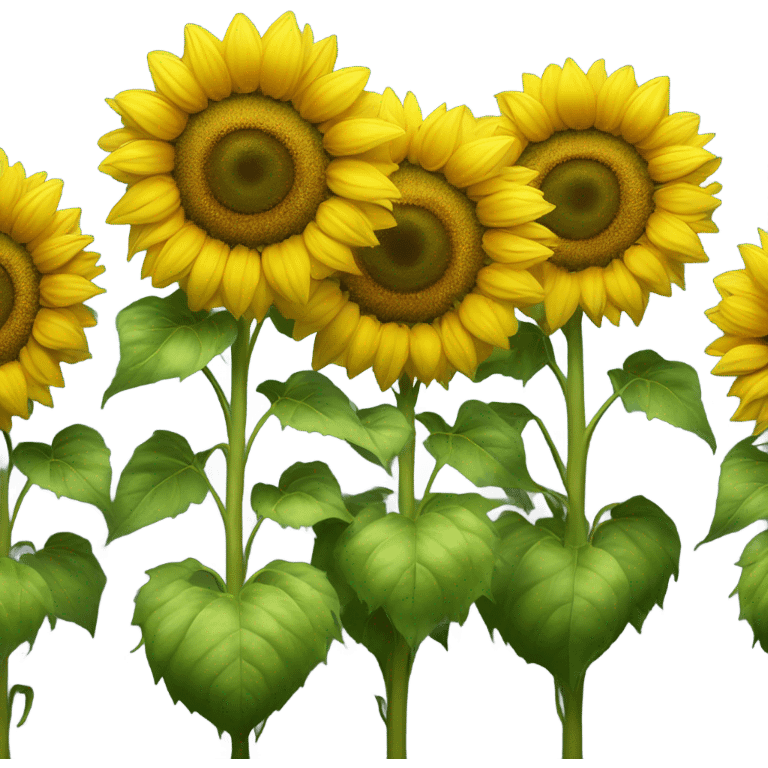 Sunflower on a row like a choir emoji