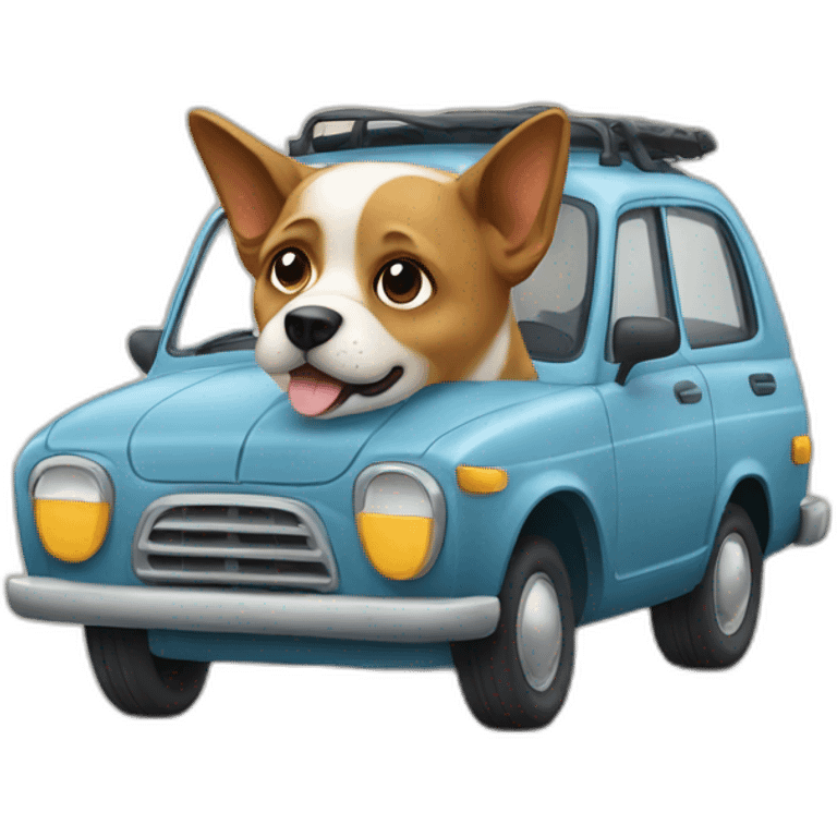 Chien voiture emoji