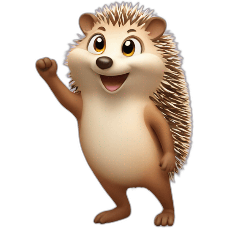 hedgehog waving emoji