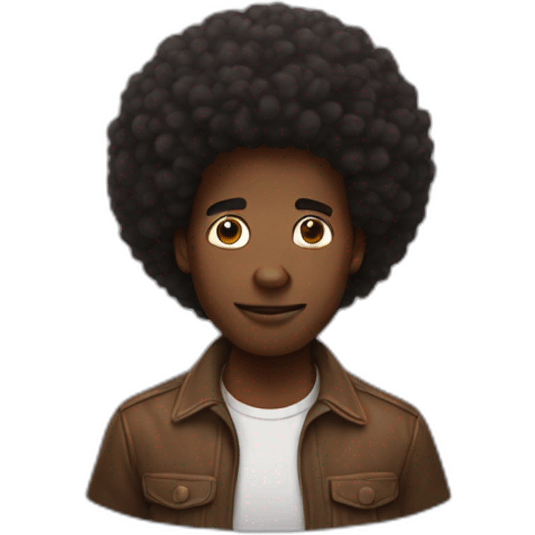 Black guy with a huge afro emoji