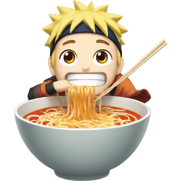 Naruto eating ramen emoji